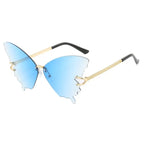 Butterfly Fashion Large Rim Gradient Color Sunglasses - Viexta
