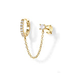 S925 Sterling Silver Single Row Studded Earring - Viexta