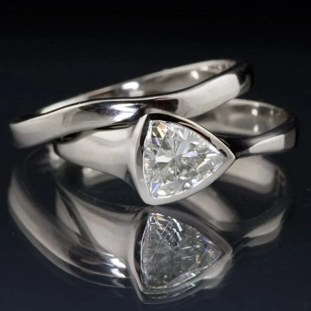 2Set Triangle Rhinestone Zircon Ring Ornament Suit - Viexta