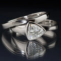 2Set Triangle Rhinestone Zircon Ring Ornament Suit - Viexta