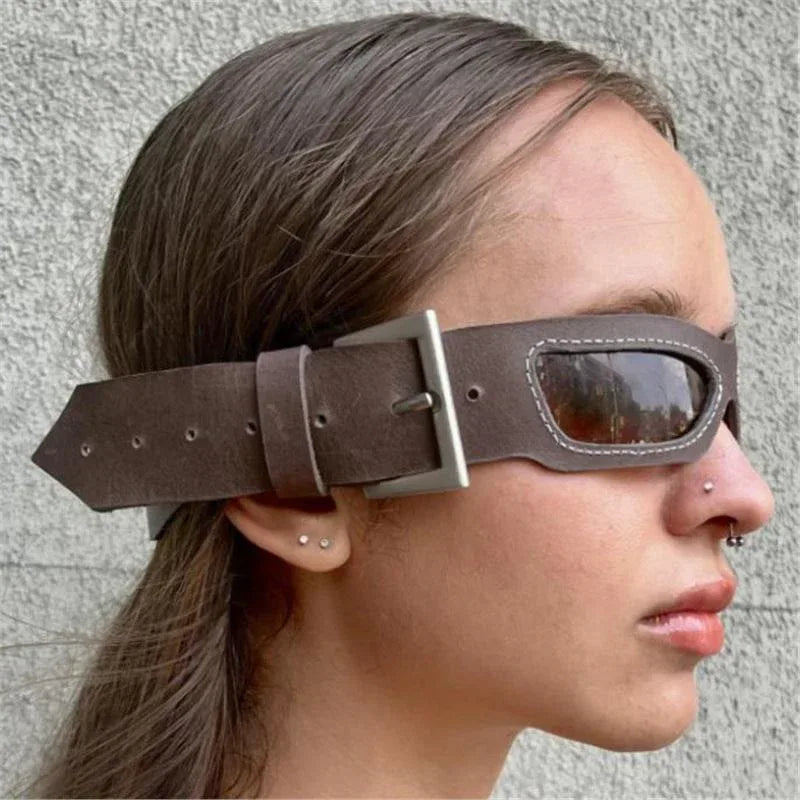 Personalized Hip-hop Retro Belt Sunglasses - Viexta