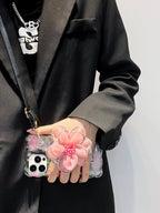 Personalized Drop-resistant Flower Wrist Strap iPhone Case