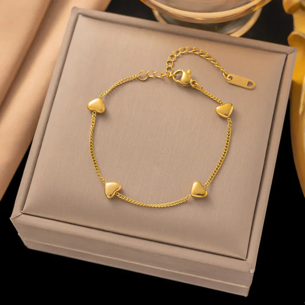 Titanium Peach Heart Bracelet& Neckwear - Viexta