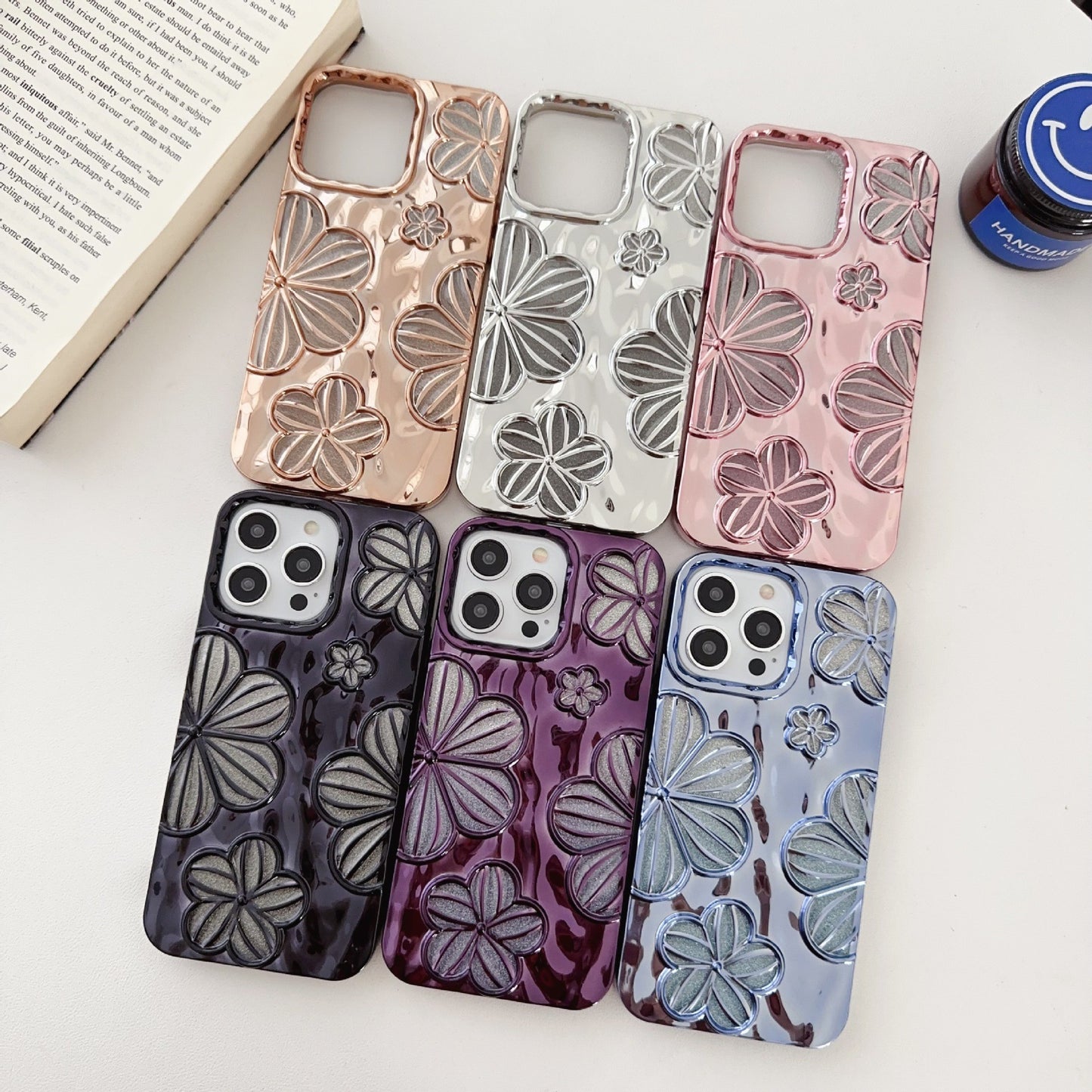 Electroplating Pleated Flower iPhone Case