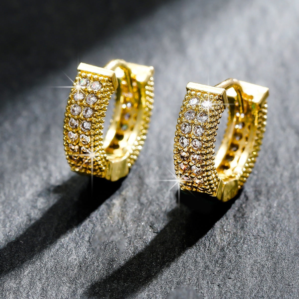 Earrings Studded With Zircon