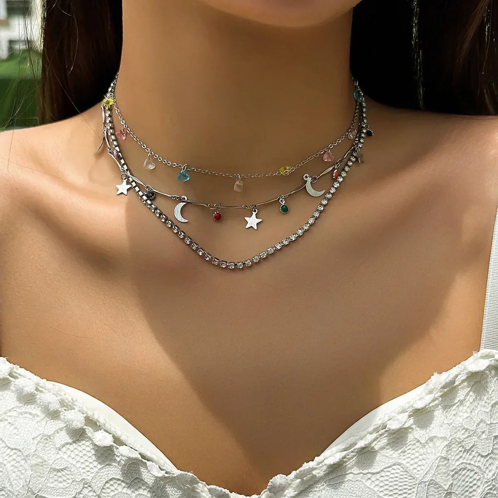 Colorful Gravel Ethnic Pendant Tassel Necklace - Viexta