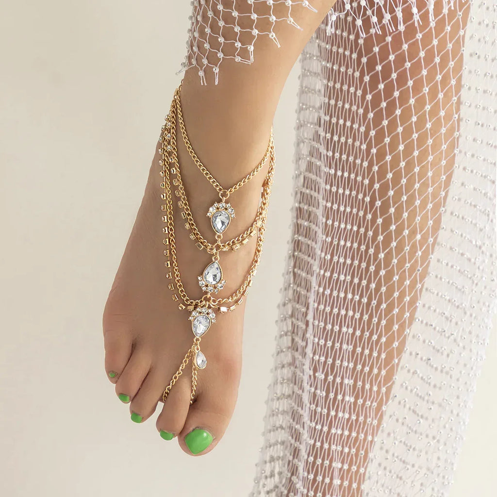 retro-multi-layer-tassel-anklet - Viexta