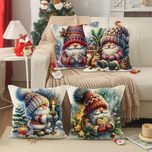 Living Room Sofa Decoration Christmas Cartoon Pillow Cover