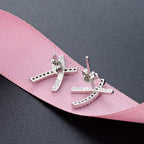 S925 Platinum zircon earring