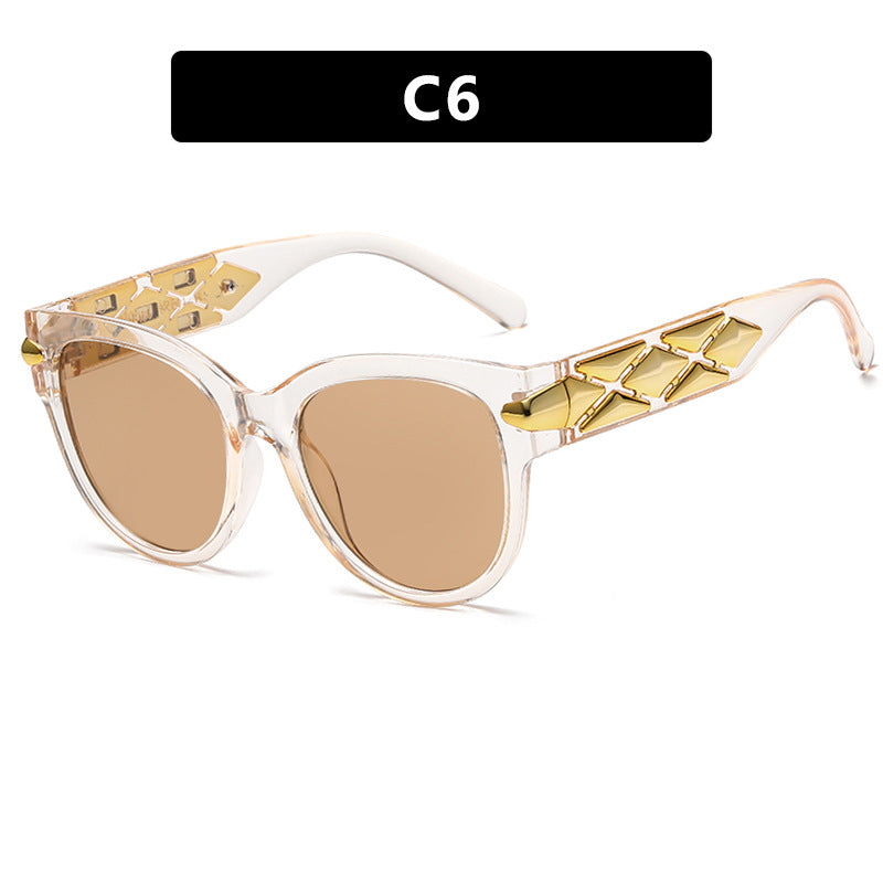 Large frame cat eye sunglasses, new fashionable and personalized sunglasses, photo sunglasses