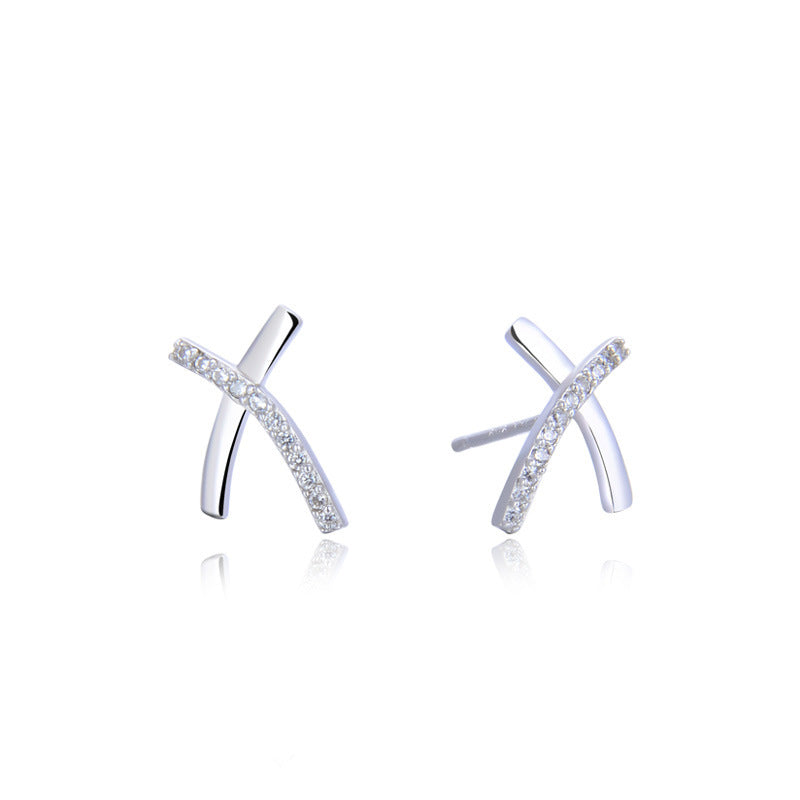 S925 Platinum zircon earring