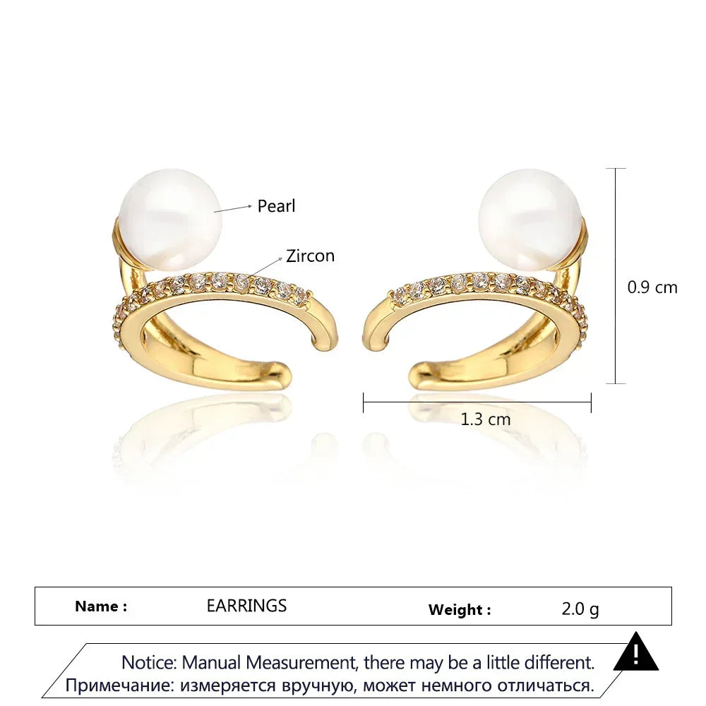 Hexagon Zircon-embedded Earrings - Viexta