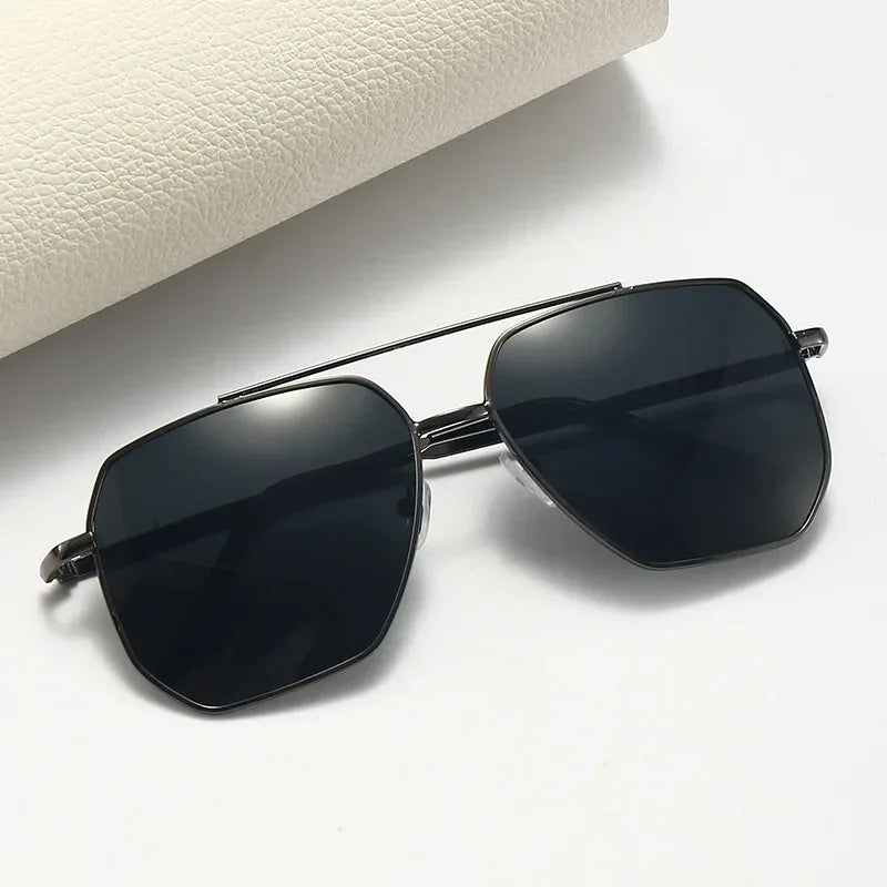 Dual-bridge Sunglasses For Men Retro Design - Viexta