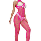 one-piece-large-mesh-halter-fishnet-clothes-lingerie - Viexta