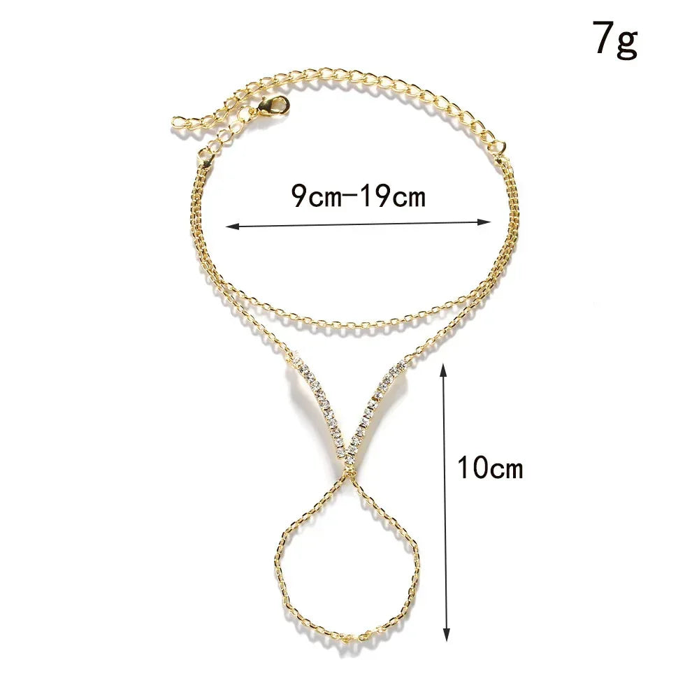 womens-v-finger-silver-double-layer-bracelet - Viexta