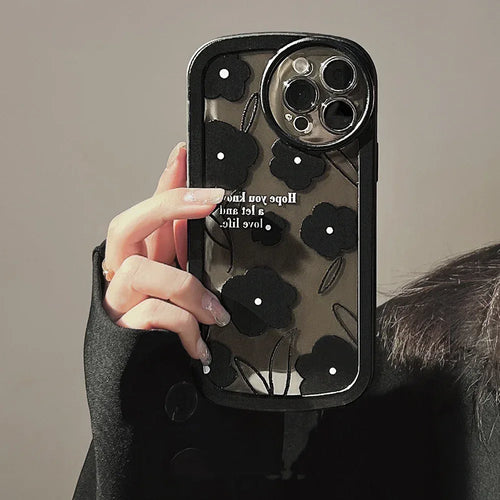 Advanced Black Flower Silicone iPhone Case - Viexta