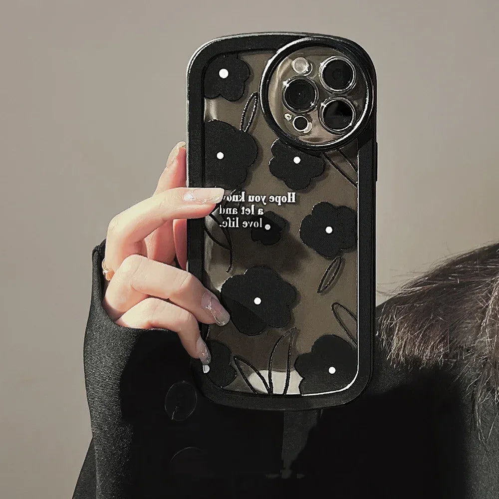 Advanced Black Flower Silicone iPhone Case - Viexta