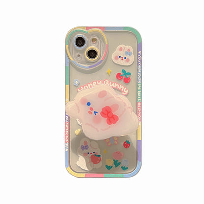 Cartoon Bunny Transparent iPhone Case