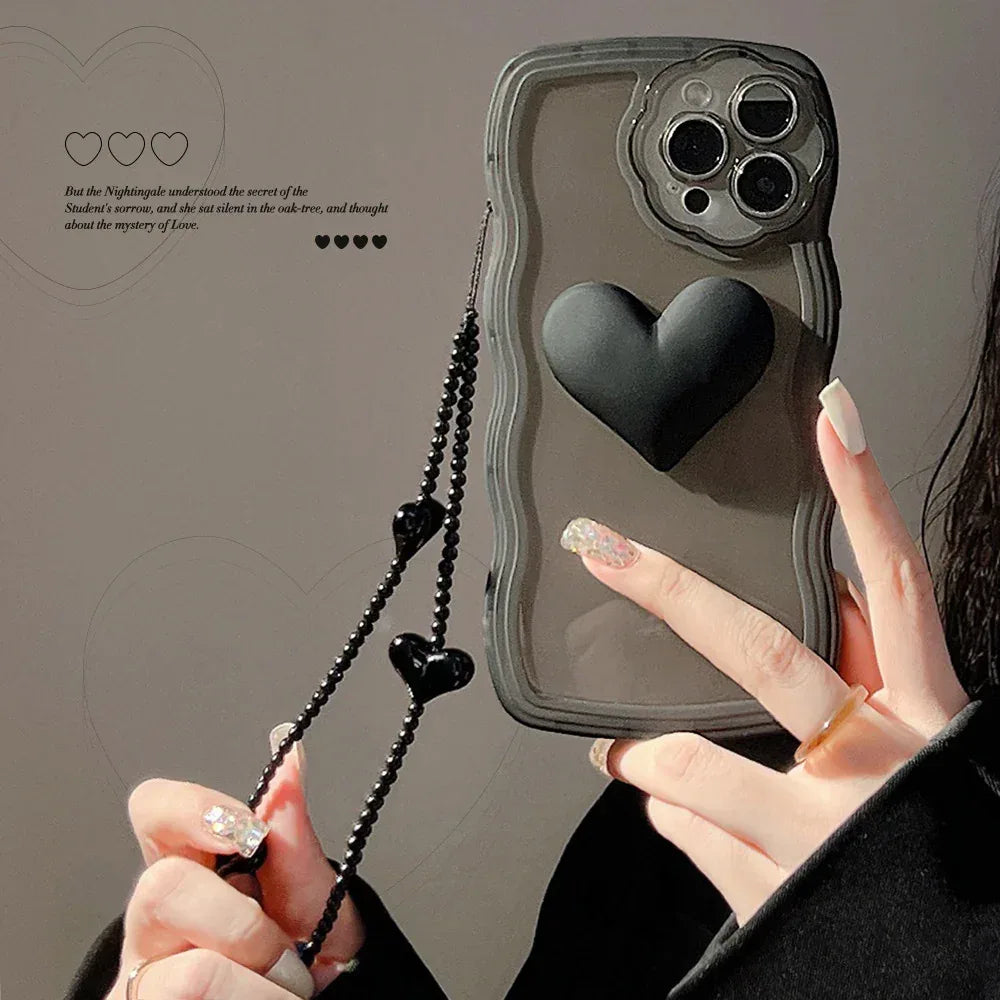 three-dimensional-wave-dark-love-iphone-case - Viexta
