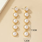Pearl Long Versatile Elegant Tassel Earrings - Viexta