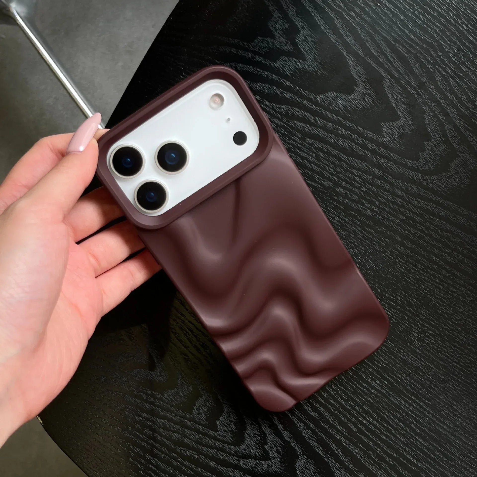 Creative Versatile Solid Color Irregular Wave Pattern iPhone Case - Viexta