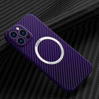 Wireless Charger PC Carbon Fiber Pattern Magnetic Pixel Case - Viexta