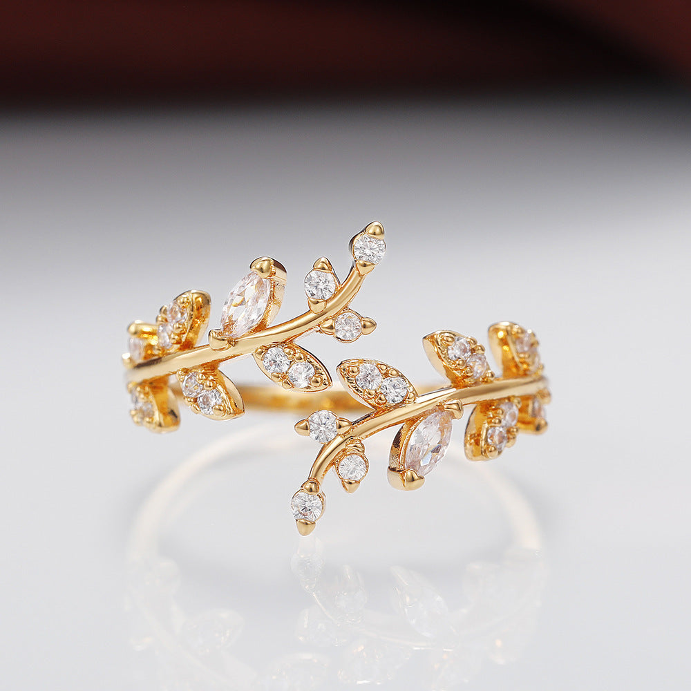 Adjustable18k Leaf Ring