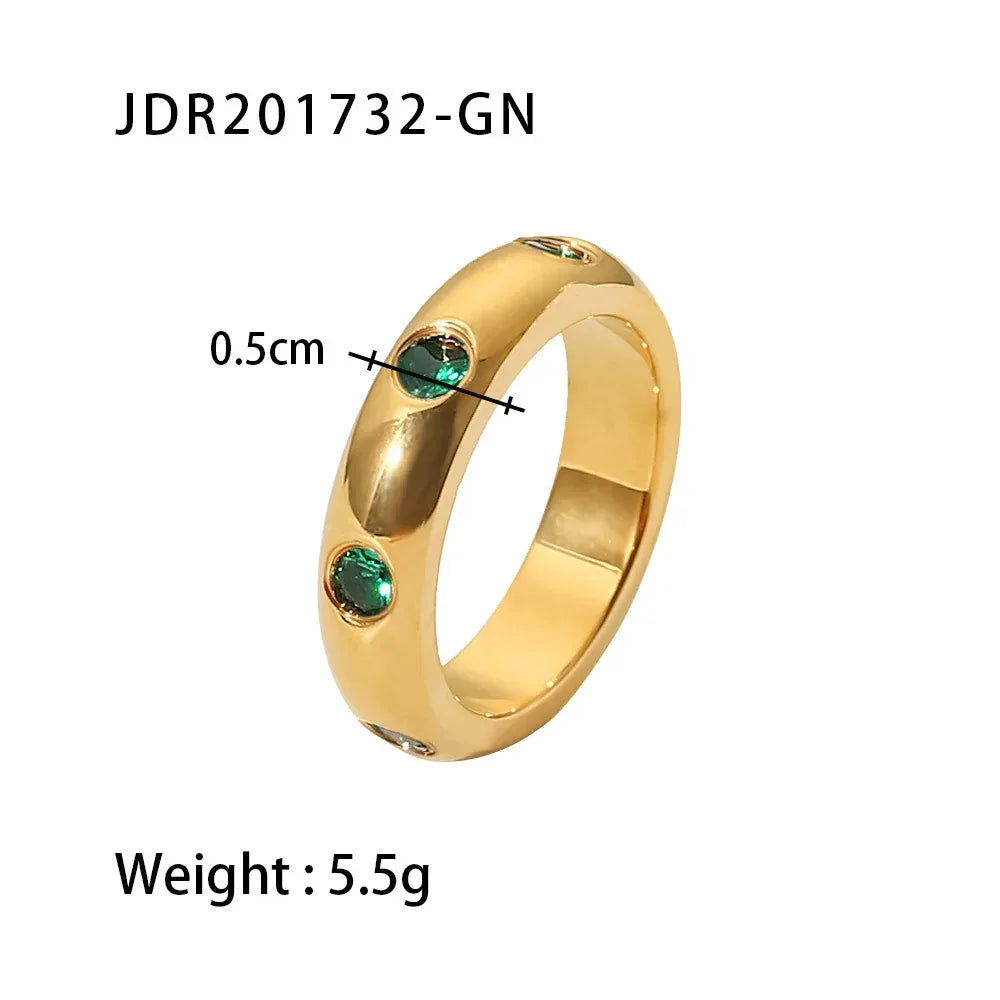 Vintage Stainless Steel Zircon Ring - Viexta
