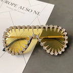 Steam Punk Diamond Oversized Sunglasses For Women Luxury - Viexta