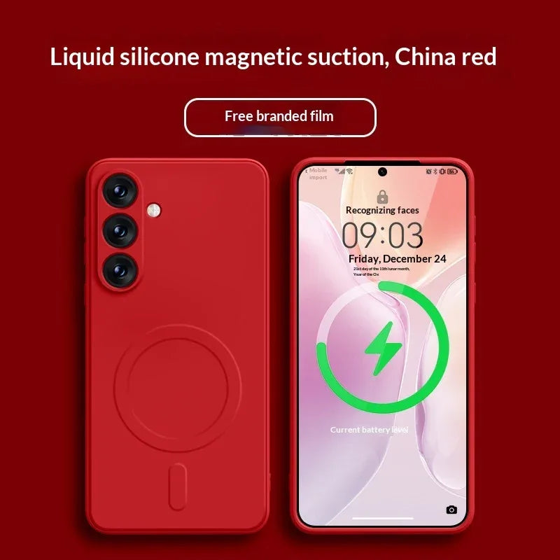Magnetic Liquid Silicone Samsung Phone Case - Viexta