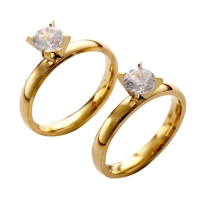 Stainless Steel 4mm Zirconium Ring - Viexta
