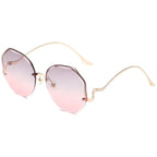 Irregular Rimless Edge Sunglasses - Viexta
