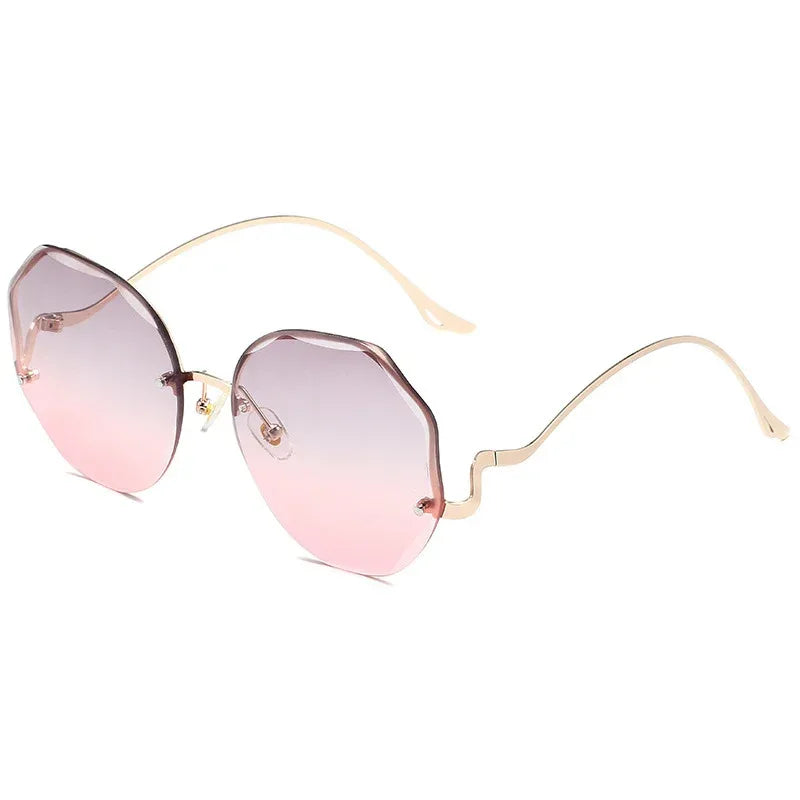 Irregular Rimless Edge Sunglasses - Viexta