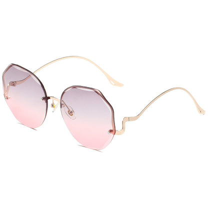 Irregular Rimless Edge Sunglasses