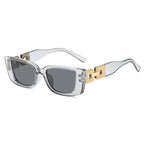 Diamond-chain Square-frame Sunglasses - Viexta