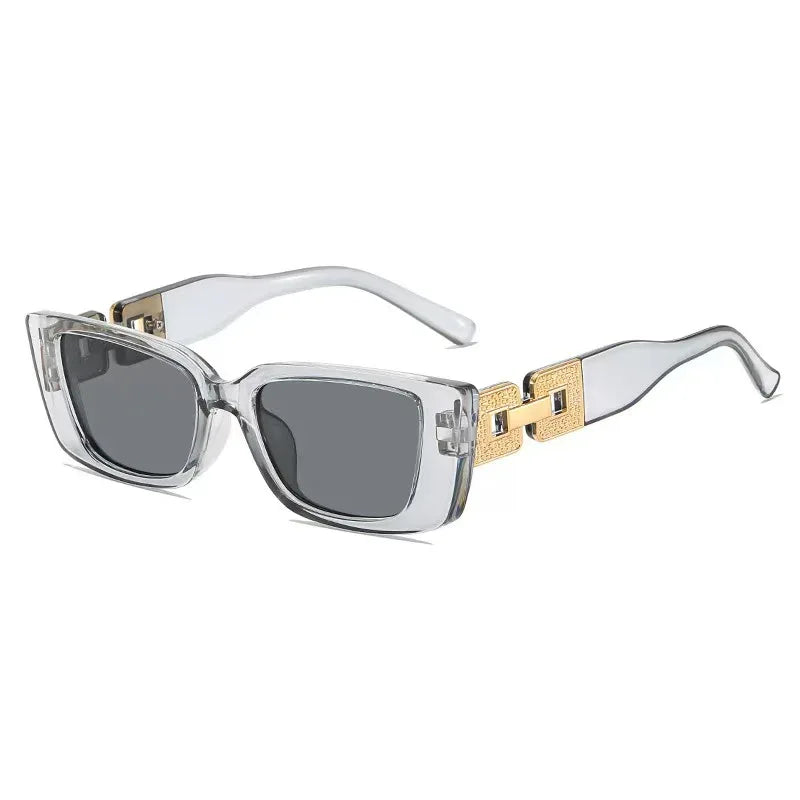 Diamond-chain Square-frame Sunglasses - Viexta