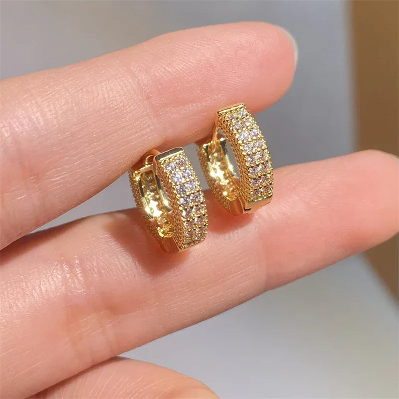 Earrings Studded With Zircon - Viexta