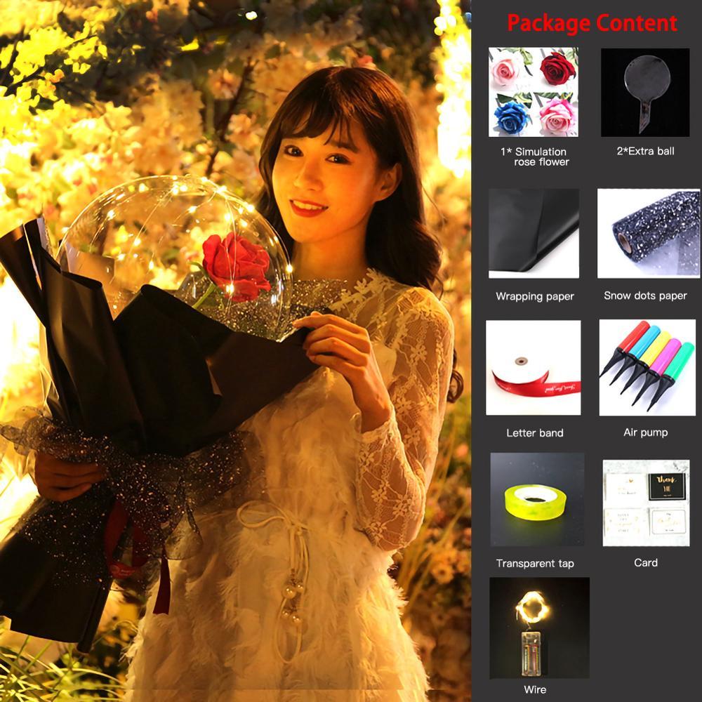 LED Luminous Balloon Rose Bouquet