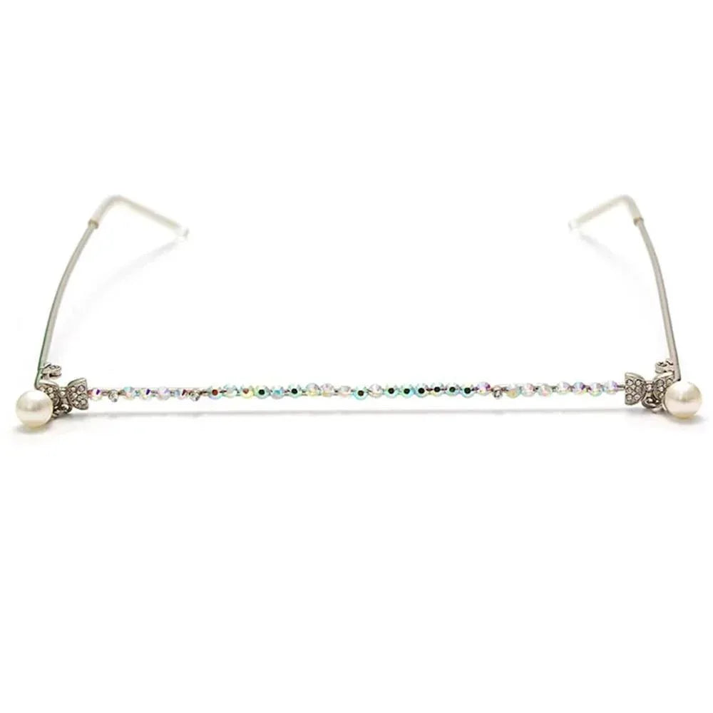 Lensless Rhinestone Colored Glasses Frame - Viexta