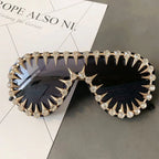 Steam Punk Diamond Oversized Sunglasses For Women Luxury - Viexta