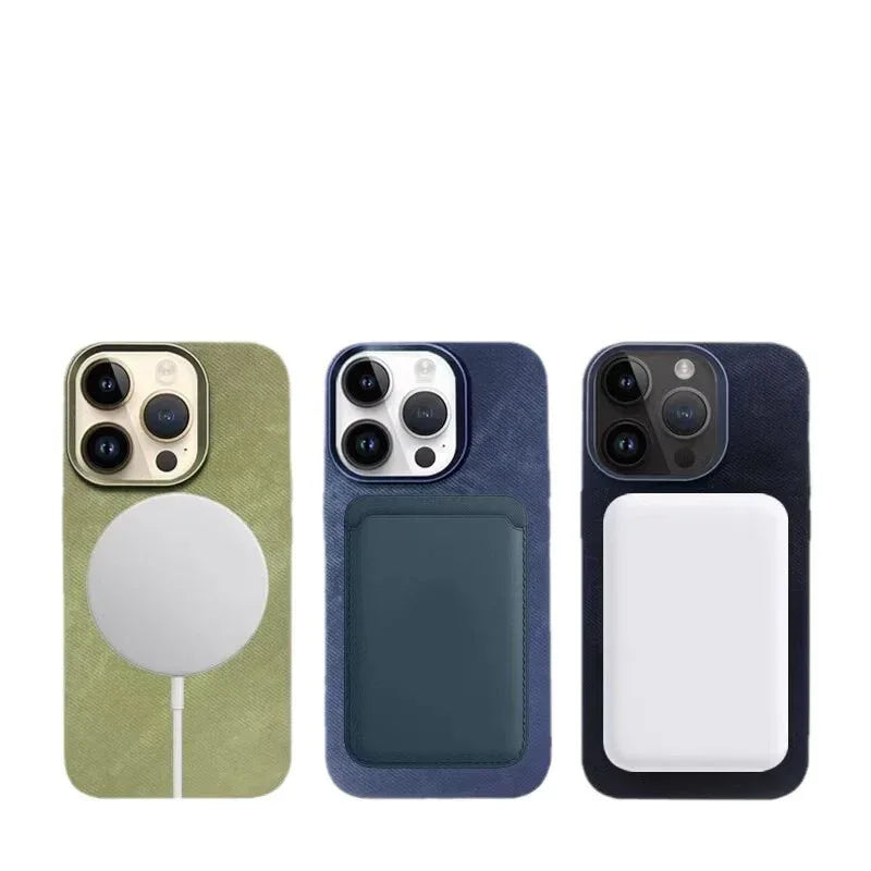 Magnetic Leather Drop-resistant Flannel iPhone Case - Viexta