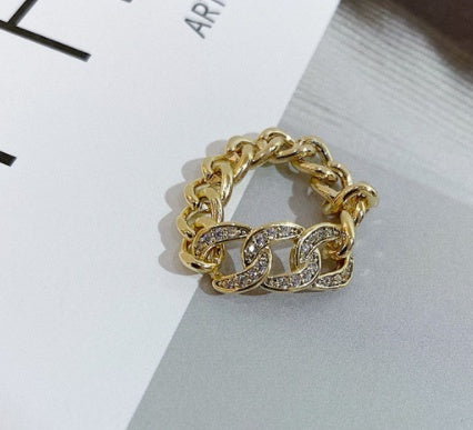 18k Soft chain snake ring bracelet