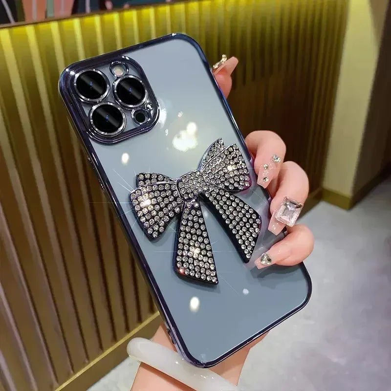 Lens Protector Diamond Bow iPhone Case - Viexta