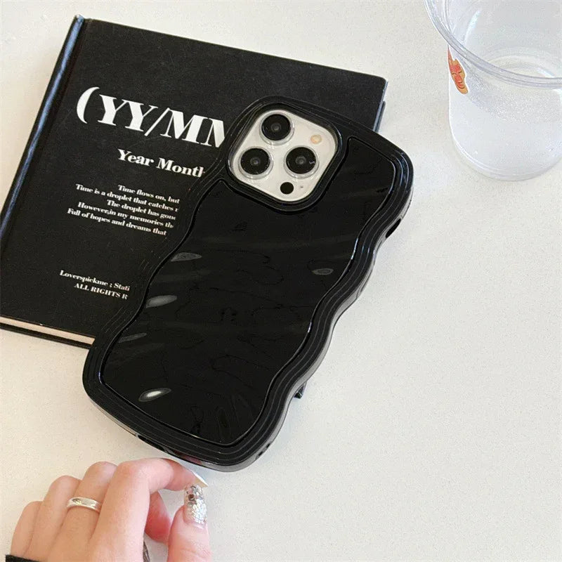 Big Wave Cream Pleated Drop-resistant iPhone Case - Viexta