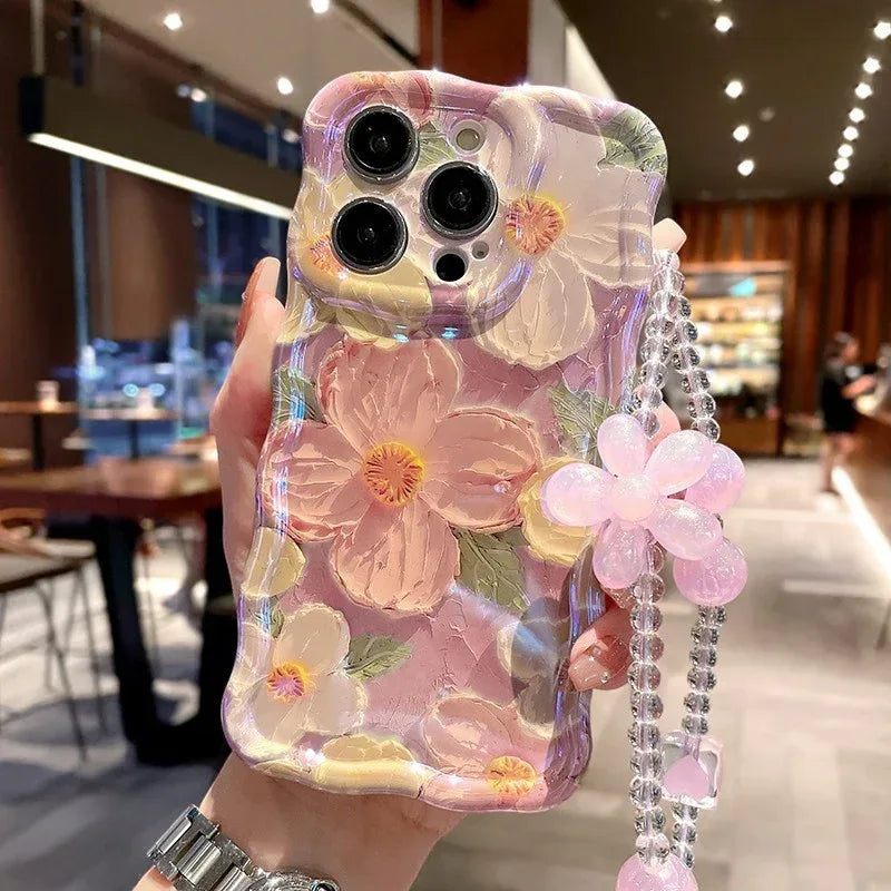 oil-painting-flower-lanyard-phone-case - Viexta