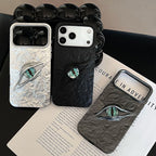 High-grade Electroplated Tin Paper Pattern Stereo Eyes iPhone Case
