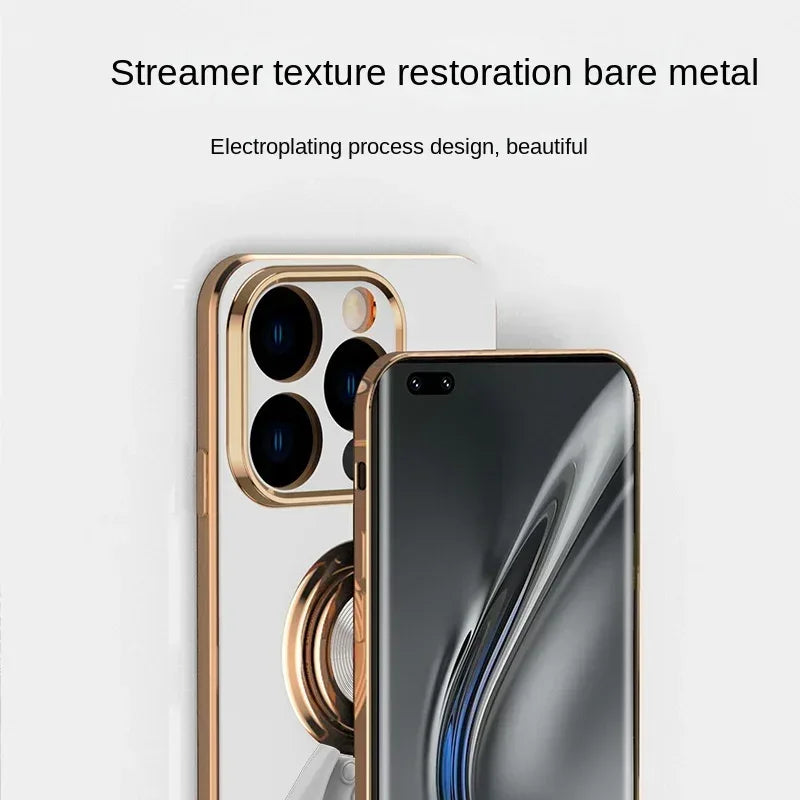 magnetic-electroplating-ring-shell-iphone-case - Viexta
