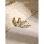 Fashion Hollowed-out Cabas Inlaid Rhinestone Earrings - Viexta