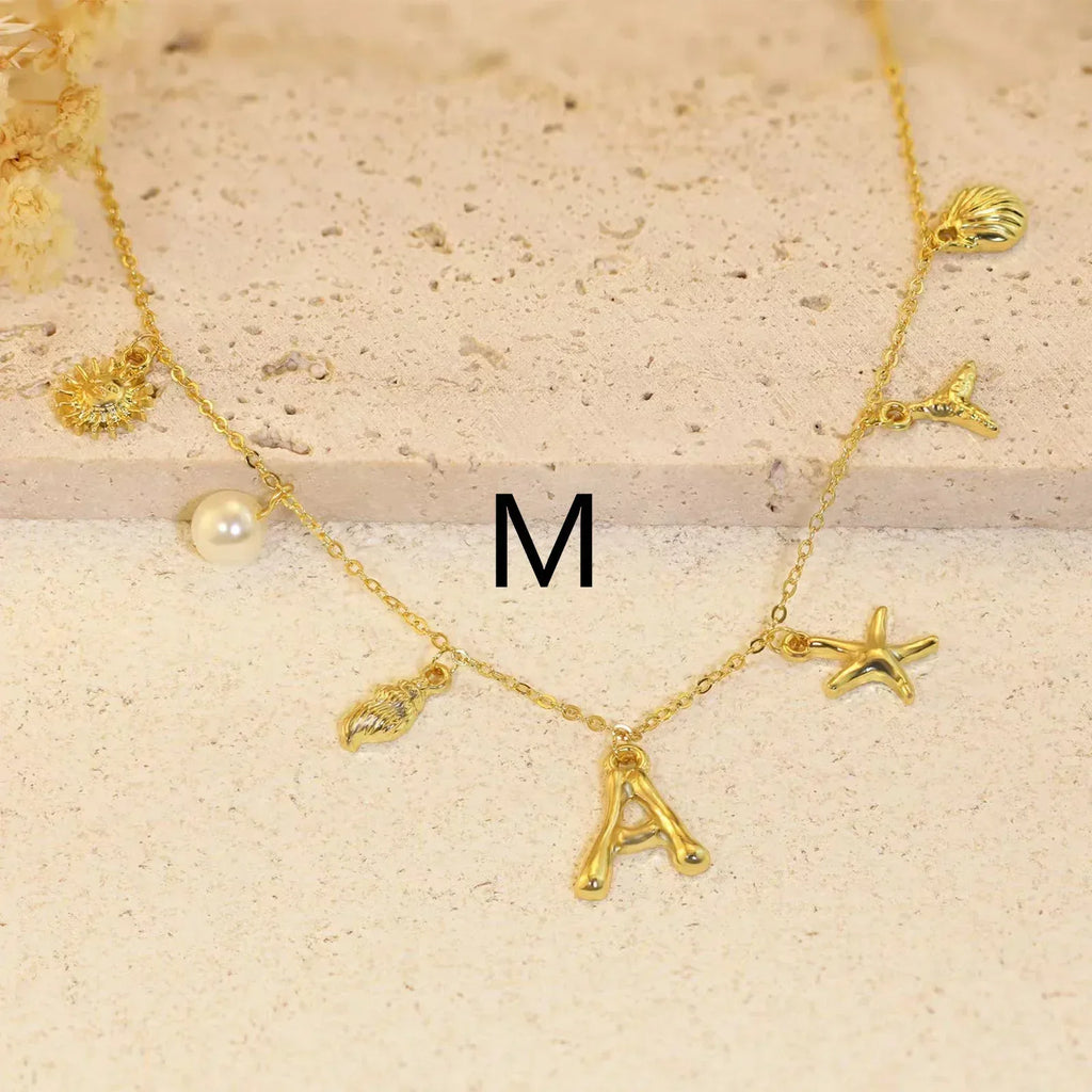 26 Alphabet Starfish Shell Necklace - Viexta