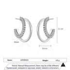 Hexagon Zircon-embedded Earrings - Viexta